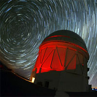 <p>
	Composite picture of stars over the Cerro Tololo Inter-American Observatory in Chile. Credit: Reidar Hahn/Fermilab.</p>
