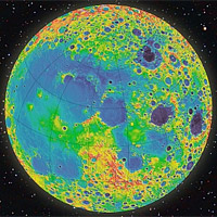 <p>
	Using measurements taken by an instrument onboard NASA’s Lunar Reconnaissance Orbiter spacecraft, researchers have mapped all large craters on the moon. In this image, blue indicates low elevation, and red indicates high elevation.<br />
	Image: NASA/LRO/LOLA/GSFC/MIT/Brown</p>
