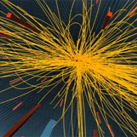 <p>
	Proton-proton collisions at the Large Hadron Collider produce hundreds of particles. Some of those particles form pairs that display an unexpected correlation.<br />
	Image: CERN</p>
