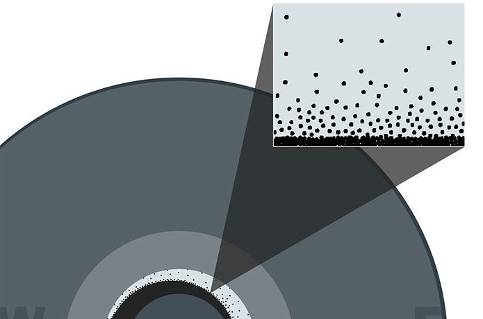 <p>A simplified graphic of the inner Earth as described by the new research. The white and black layers represent a slurry layer containing iron crystals. The iron crystals form in the slurry layer of the outer core (white). These crystals 'snow' down to the inner core, where they accumulate and compact into a layer on top of it (black). The compacted layer is thicker on the western hemisphere of the inner core (W) than on the eastern hemisphere (E).</p>

<p>Image courtesy: University of Texas at Austin</p>
