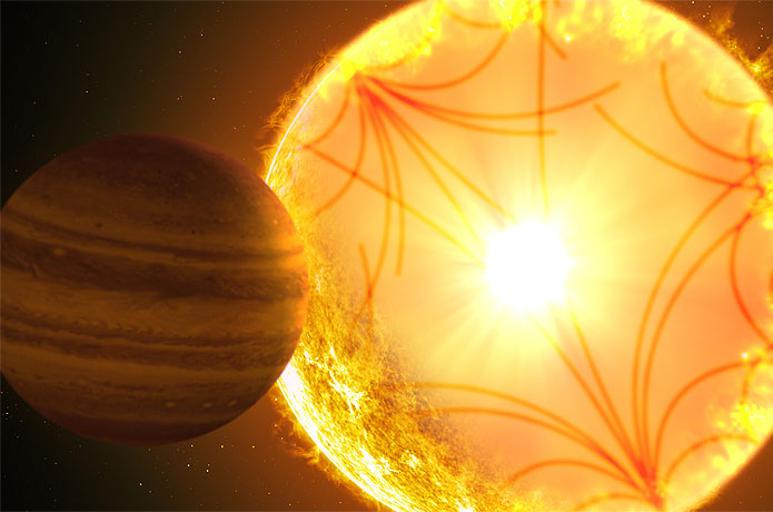 <p>Artist's concept of a Kepler-1658-like system. Sound waves propagating through the stellar interior were used to characterize the star and the planet. Kepler-1658b, orbiting with a period of just 3.8 days, was the first exoplanet candidate discovered by Kepler nearly 10 years ago.</p>

<p>Credit: Gabriel Perez Diaz/Instituto de Astrofísica de Canarias</p>
